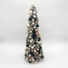 Kép 1/2 - Karácsonyfa, 45 cm, fém, műanyag - Arany, Fekete és Fehér
