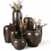 Kép 1/2 - Kerámia váza, 40x40x60 cm - Bronz színezéssel
