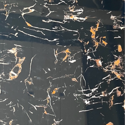 Fekete és barna színű, márványhatású PVC falpanel - 240x120 cm
