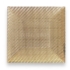 Arany színű, négyzet alakú műanyag dísztányér texturált felülettel - 30x30 cm